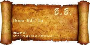 Bese Béla névjegykártya